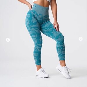NVGTN Teal Camo Seamless Leggings -Small